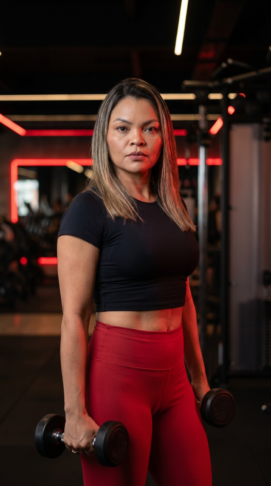 Layslani, personal trainer, em uma academia
